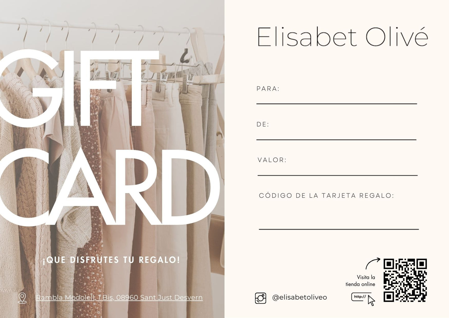 GIFT CARD - elisabetolive