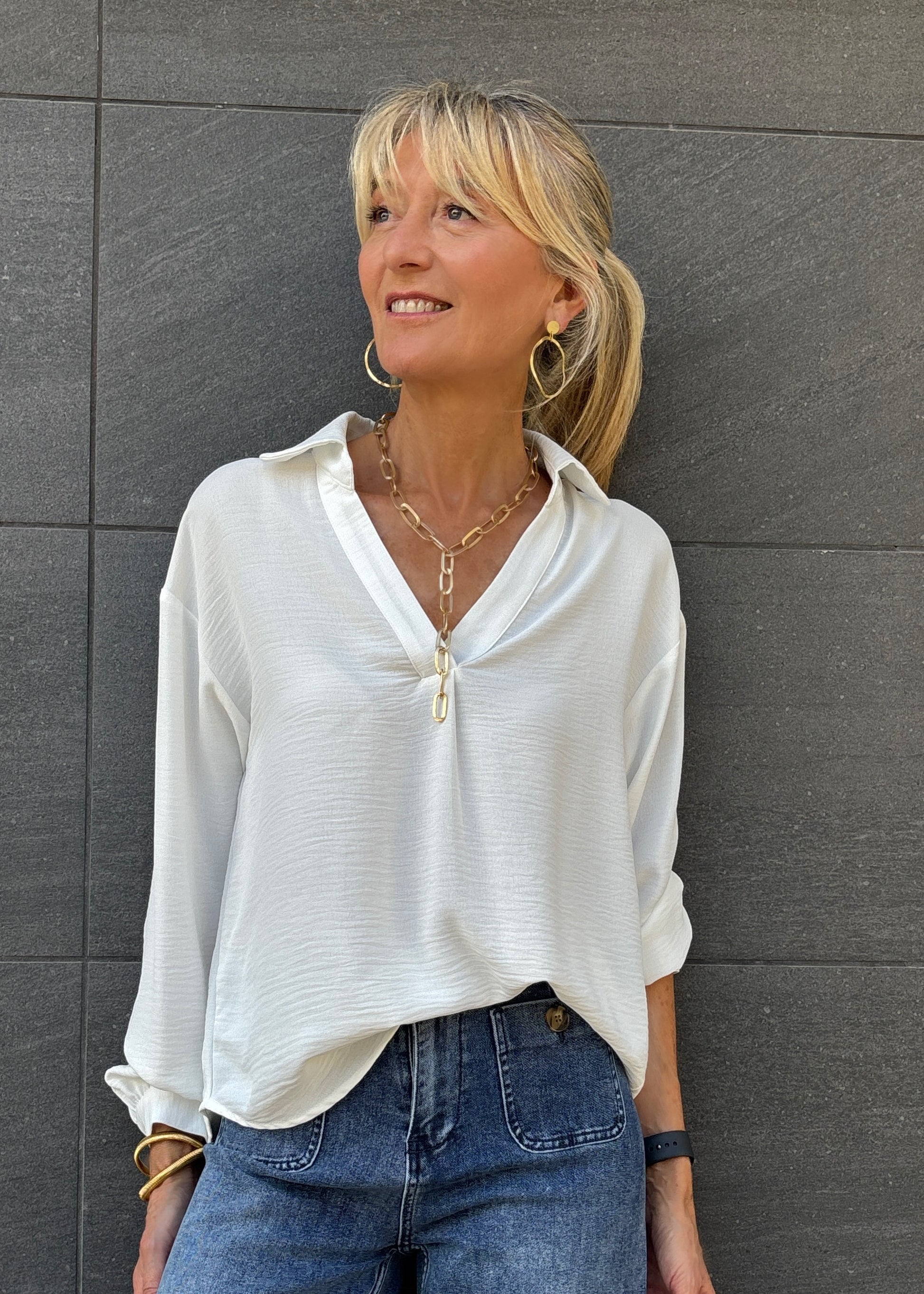 Blusa camisera MERÇE-TO2204 - elisabetolive
