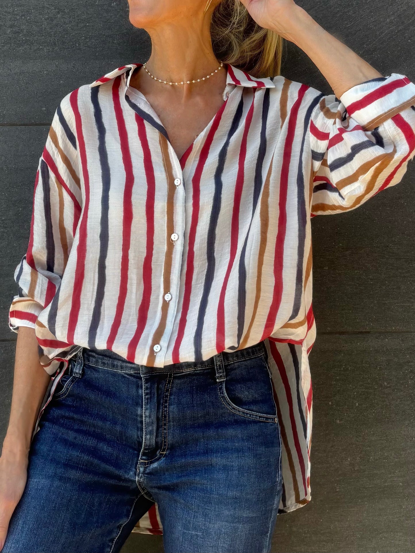 Camisa rayas ALLEGRA -TP2605 - elisabetolive
